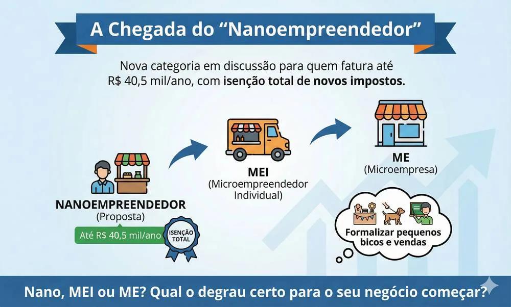Comparacao entre nanoempreendedor mei e microempresa para iniciar um negocio