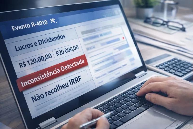 Inconsistencia na retencao de IRRF sobre lucros e dividendos declarados na EFD-Reinf