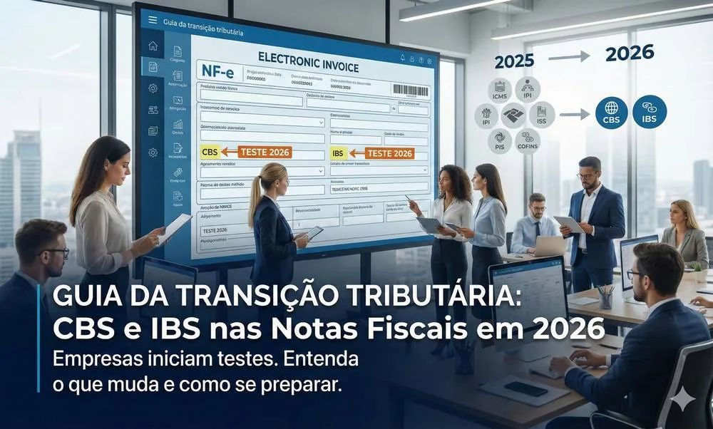 Destaque de CBS e IBS nas notas fiscais durante a transicao tributaria de 2026